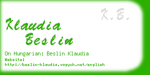 klaudia beslin business card